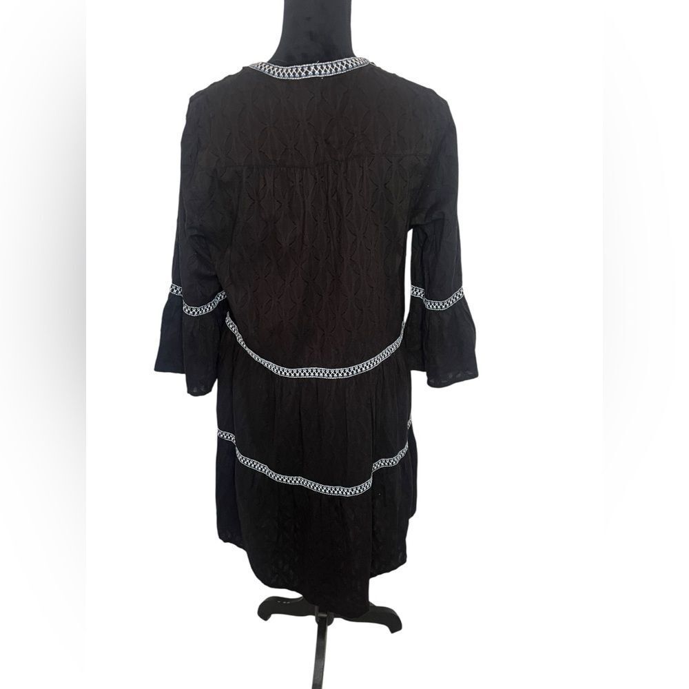 NWT TOMMY BAHAMA EMBROIDERED TIERED TASSEL BLACK DRESS WOMENS SIZE MEDIUM - Picture 10 of 10